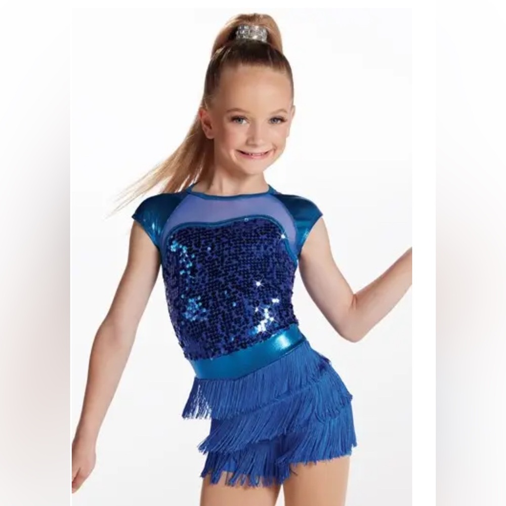 Weissman Royal Blue Sequin Fringe Dance Costume